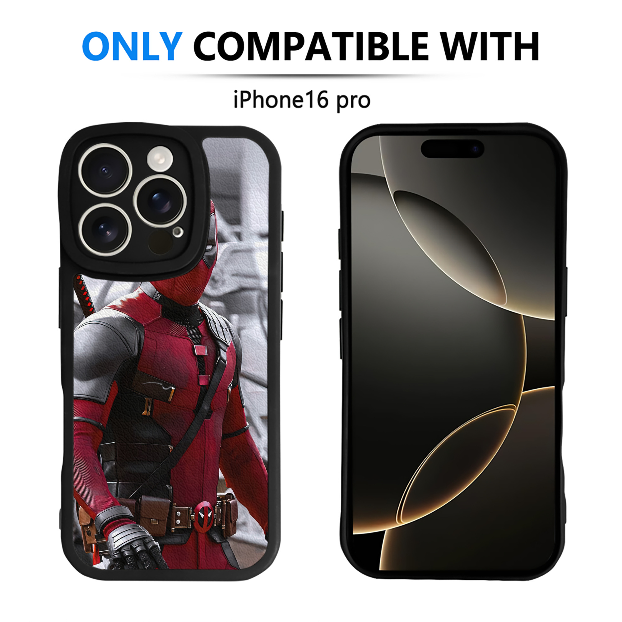 （画像用） Deadpool デッドプール 【iPhone 16シリーズ対応】シリコンスマホケース（レザー調） 材質：シリコン